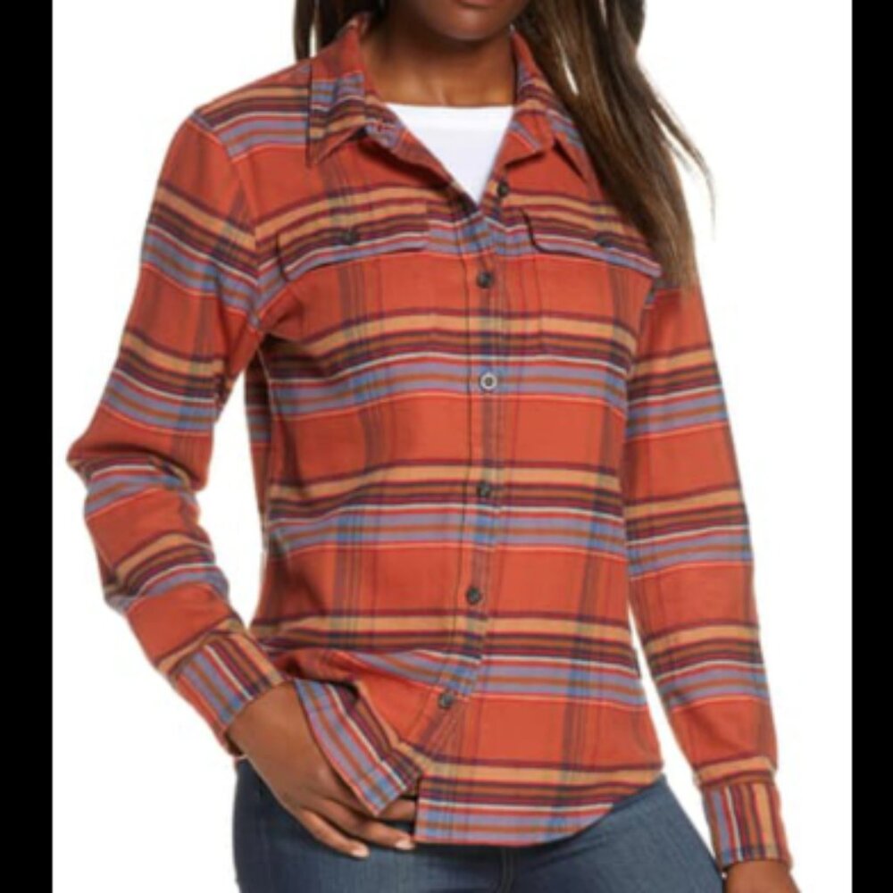 Patagonia Women's Long-Sleeved Fjord Flannel Shirt, Plaid, Cotton - Medium